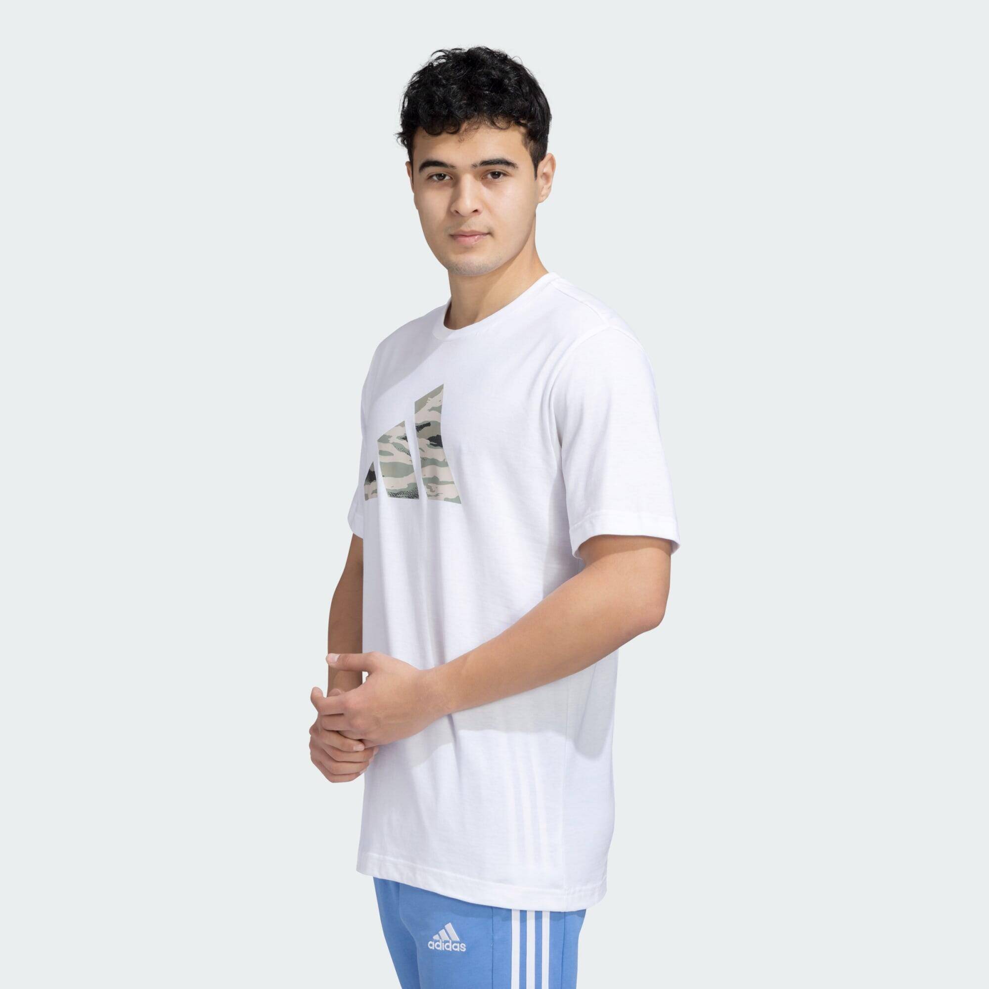 Adidas M C CAMO LOGO T Men Sports T-Shirts White -  2