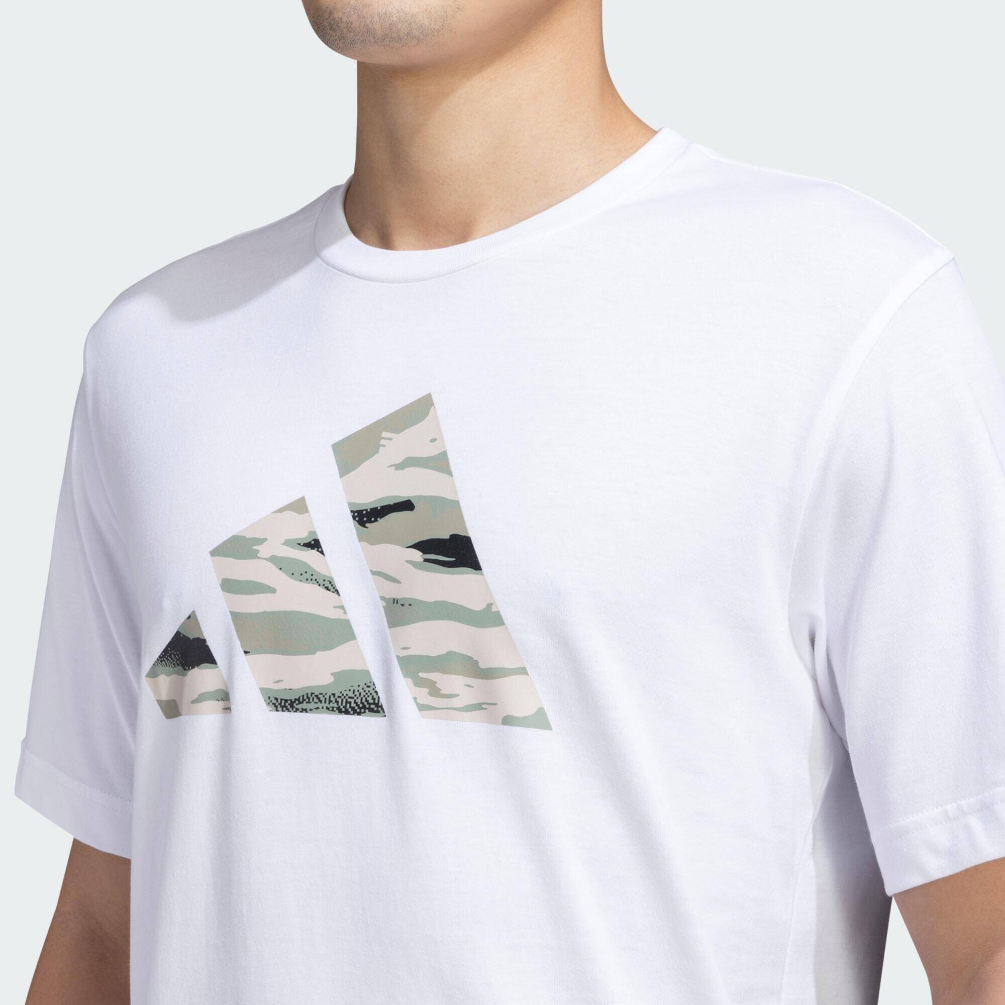 Adidas M C CAMO LOGO T Men Sports T-Shirts White -  5