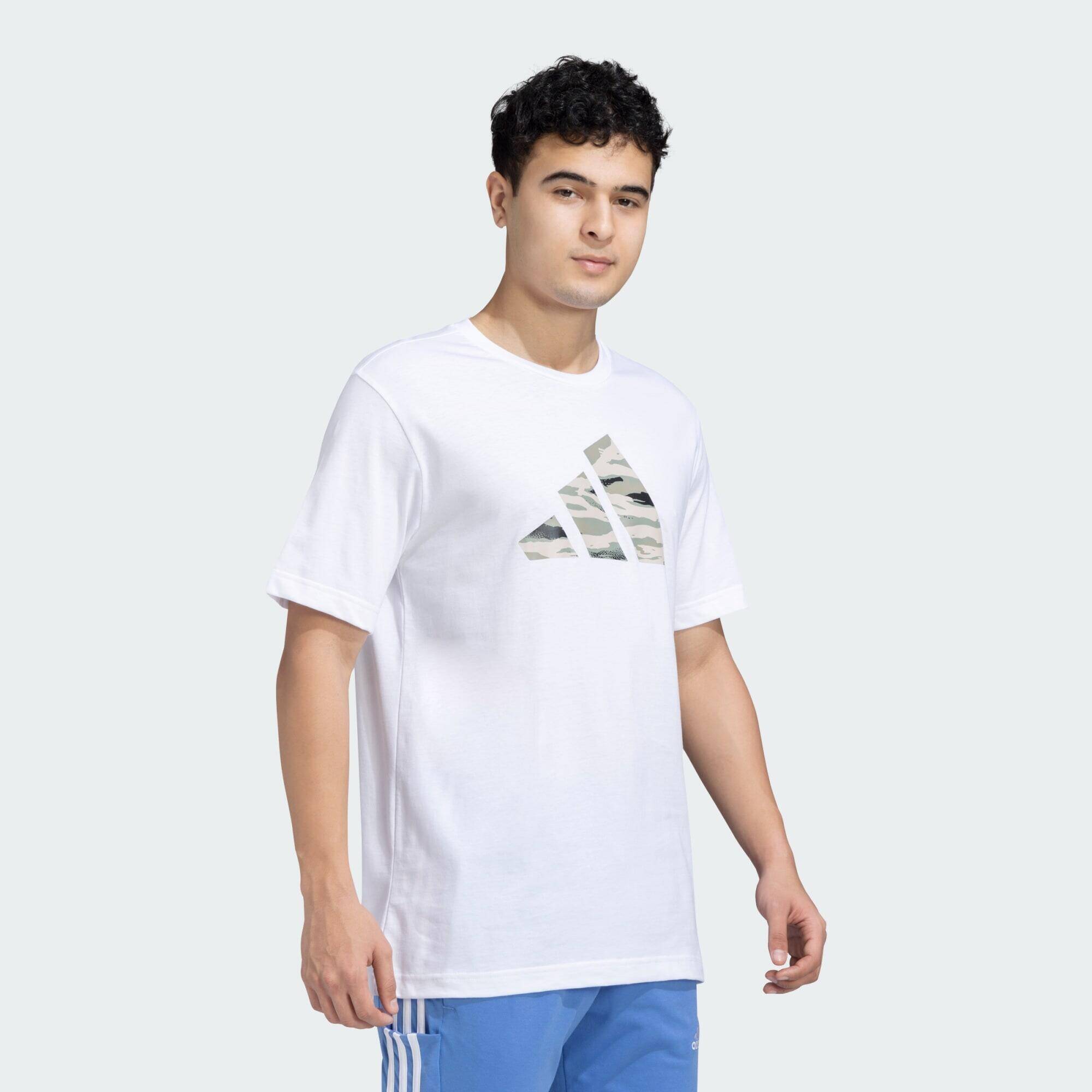 Adidas M C CAMO LOGO T Men Sports T-Shirts White -  4