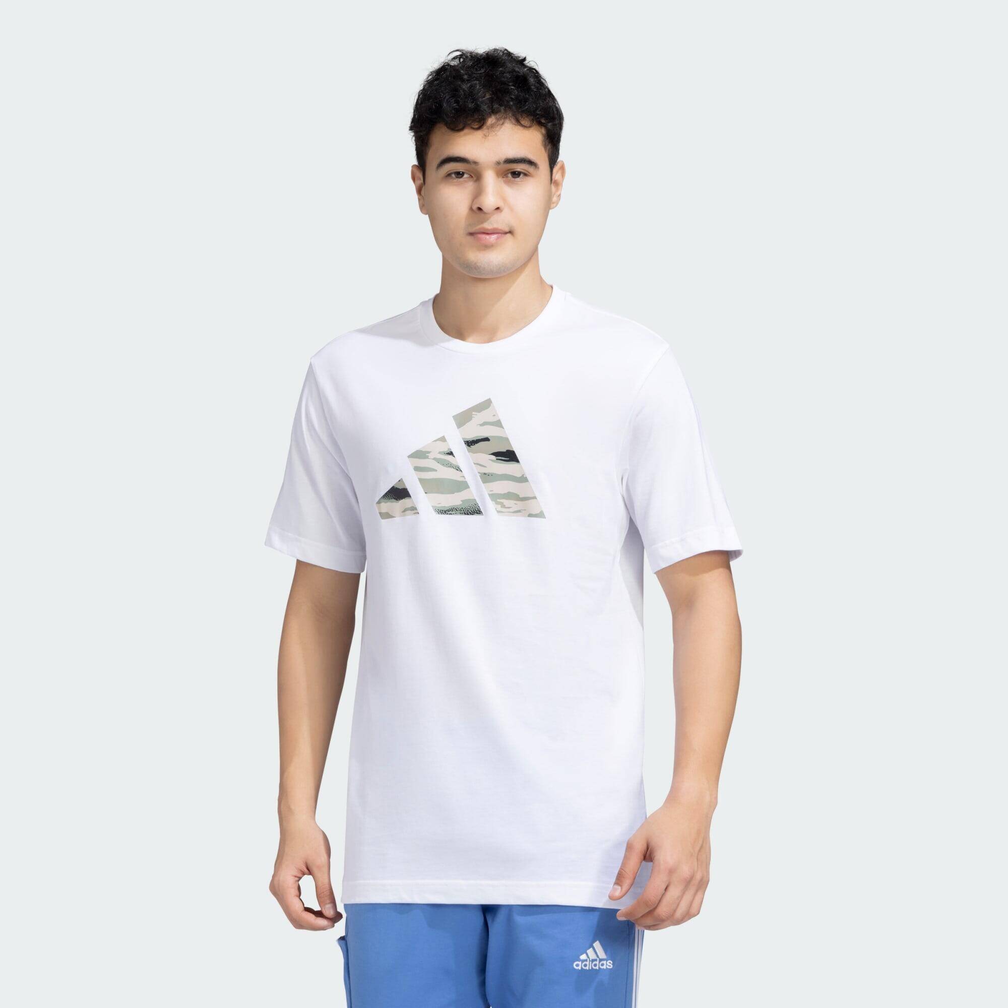 Adidas M C CAMO LOGO T Men Sports T-Shirts White -  1