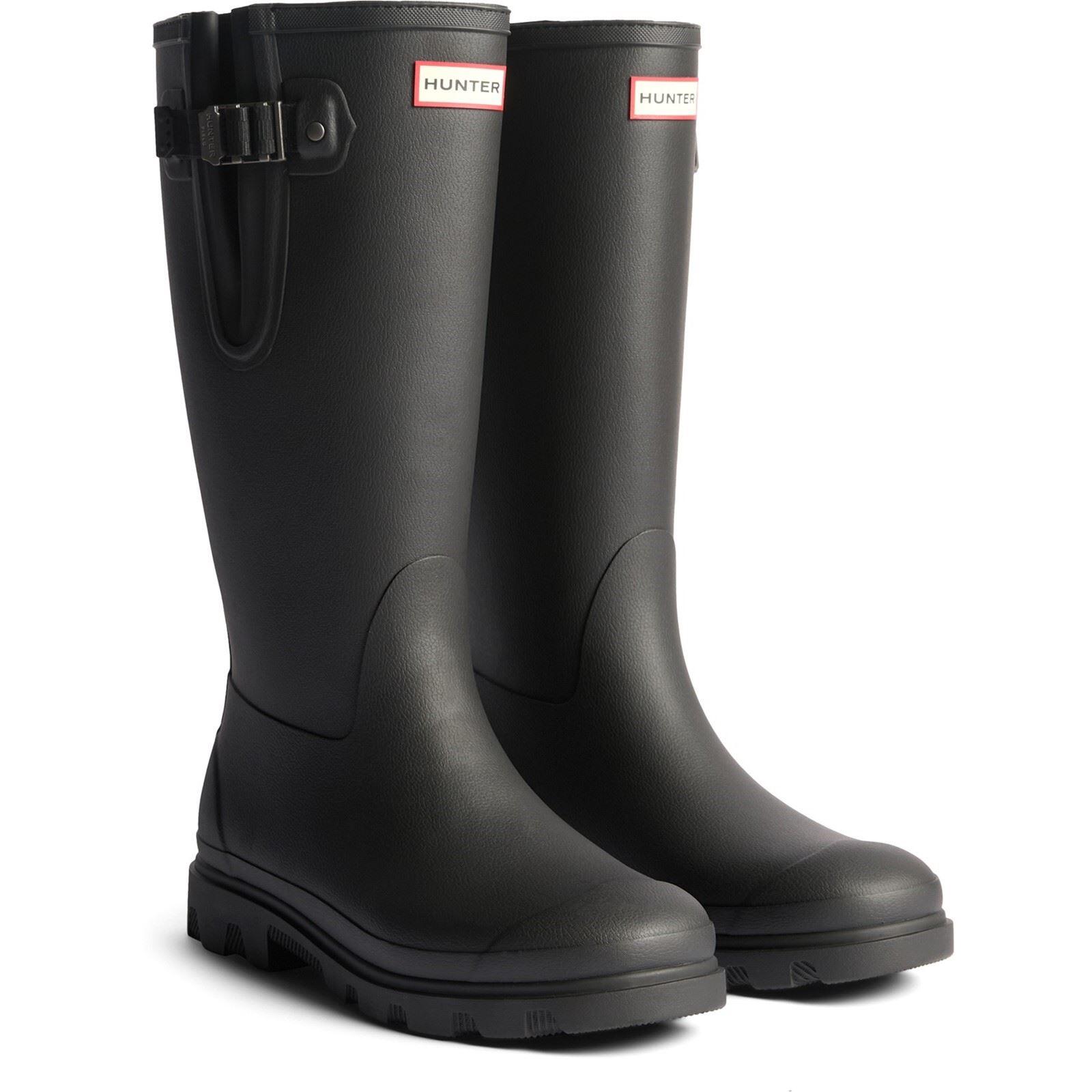 Hunter Matte Black Mid Calf Rain Boots with Logo Men main image 3