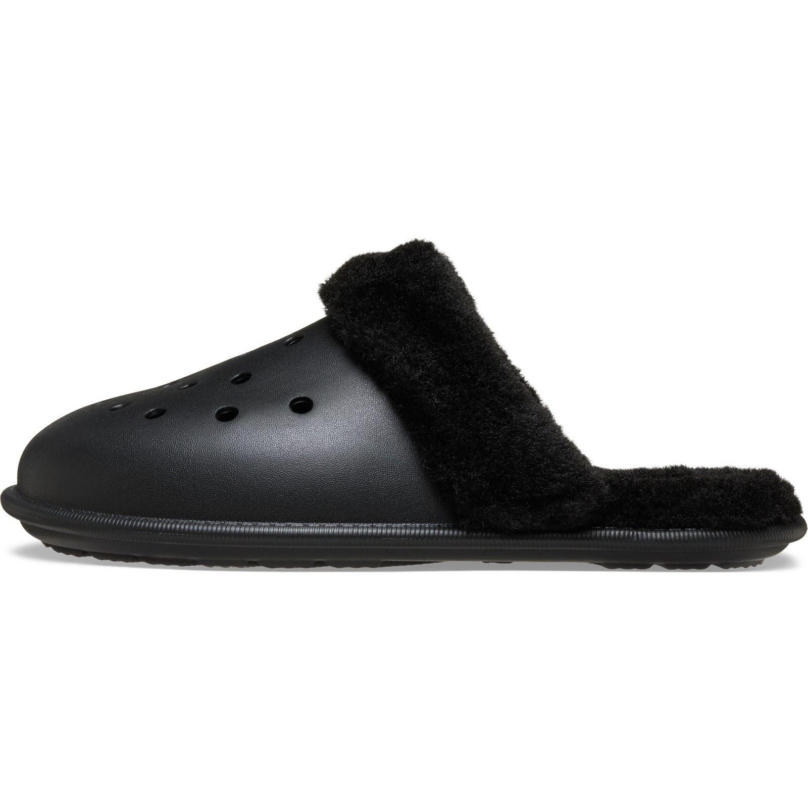 Crocs Classic Fuzz Scuff Thermoplastic Men's Black Slippers 6/6