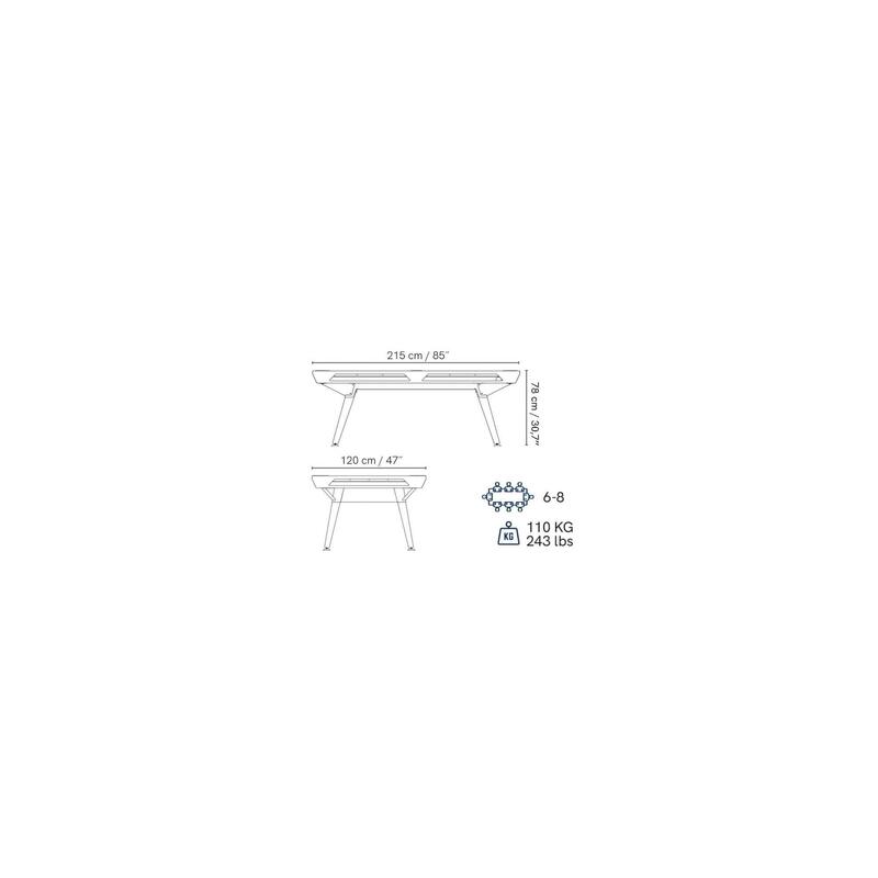 Masă de biliard exterior Cornilleau Origin - HPL 12mm, oţel, 215x120 cm, Alb