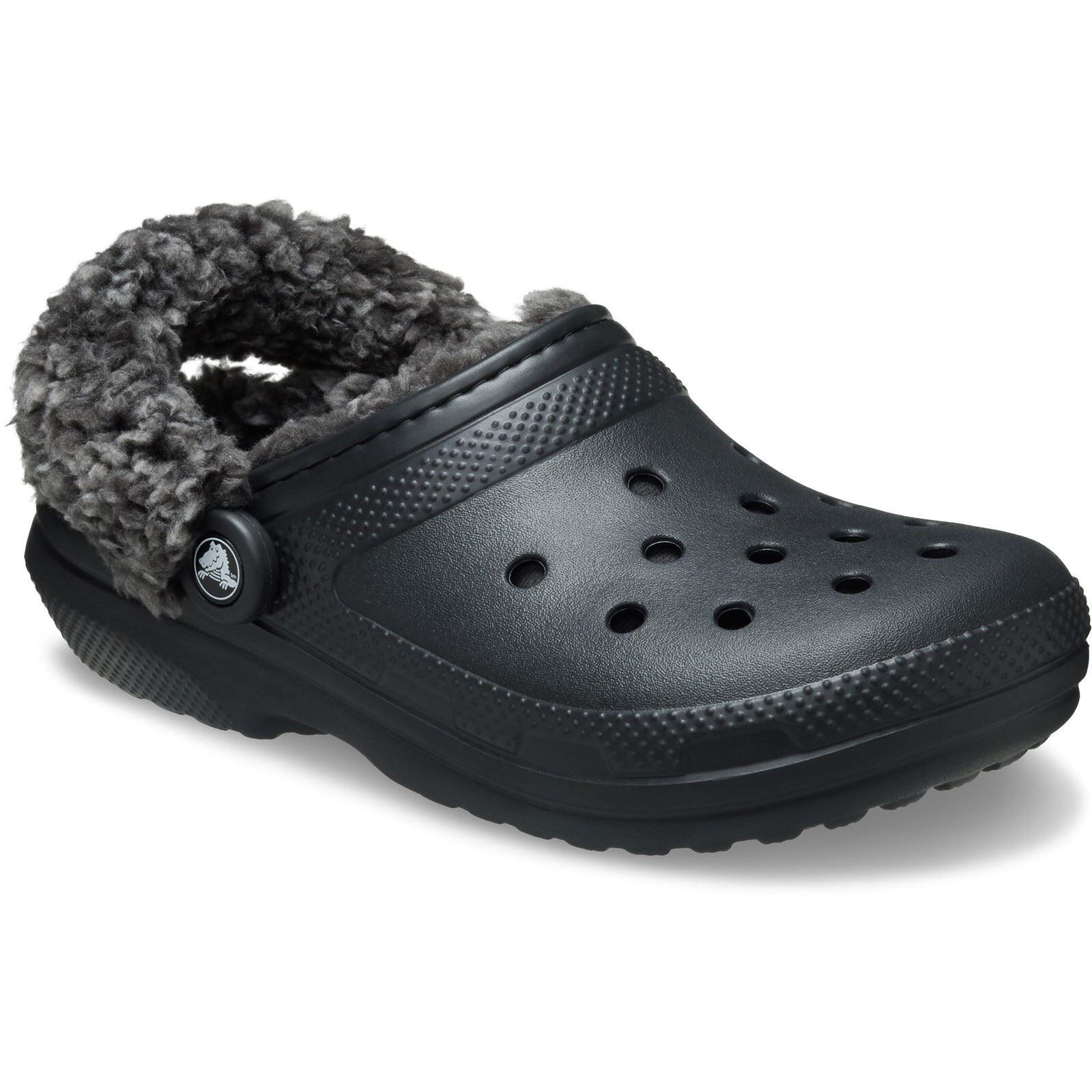 Crocs Classic Fleece Lined Thermoplastic Men's Black Clogs 1/6