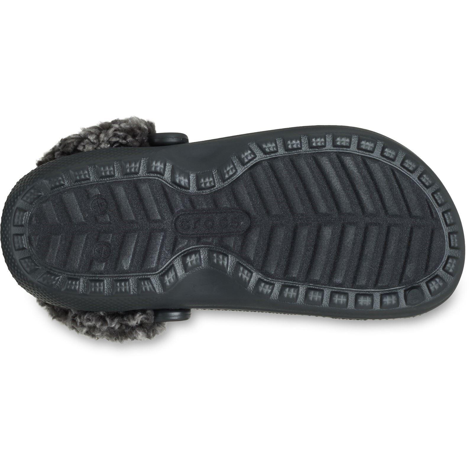 Crocs Classic Fleece Lined Thermoplastic Men's Black Clogs 4/6
