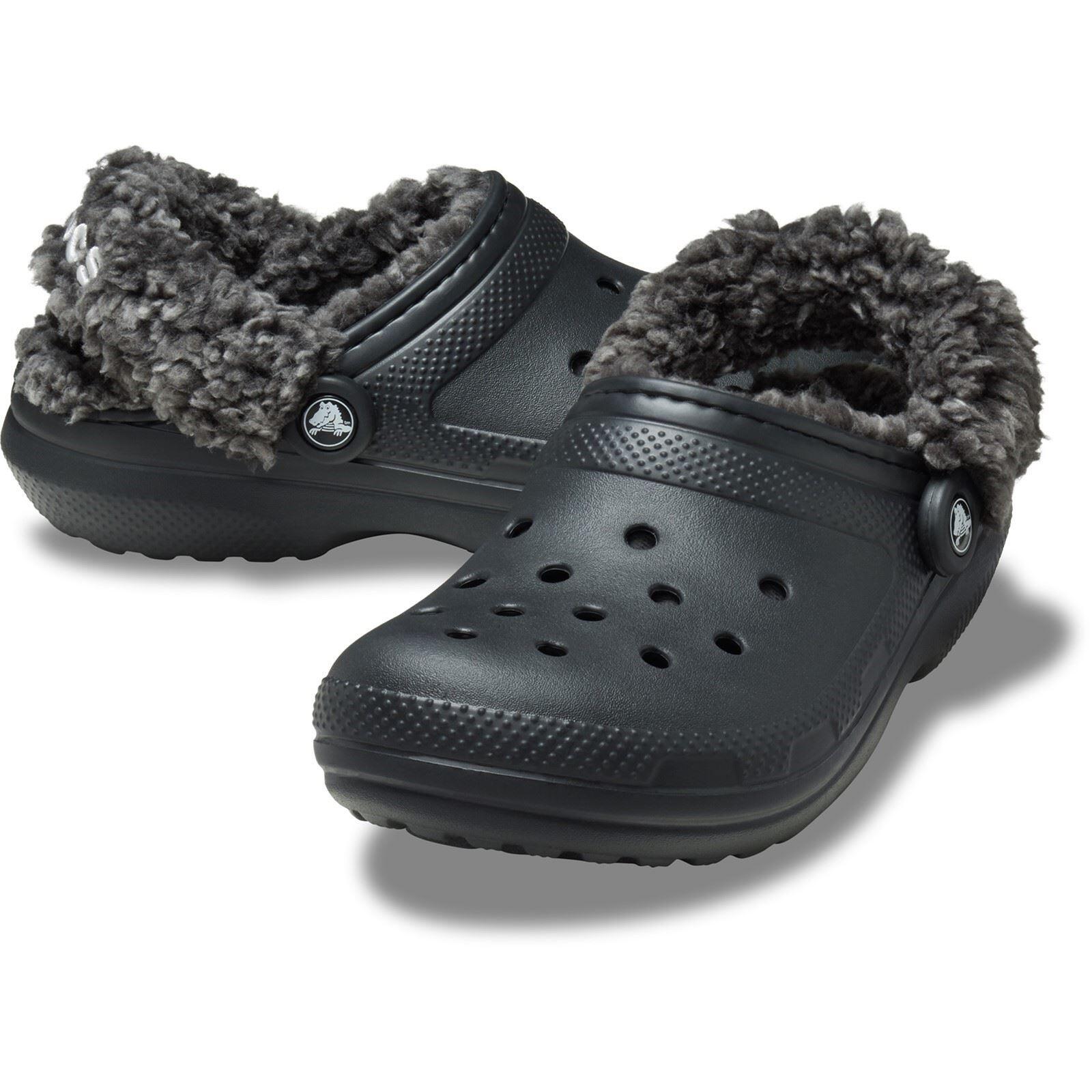 Crocs Classic Fleece Lined Thermoplastic Men's Black Clogs 3/6