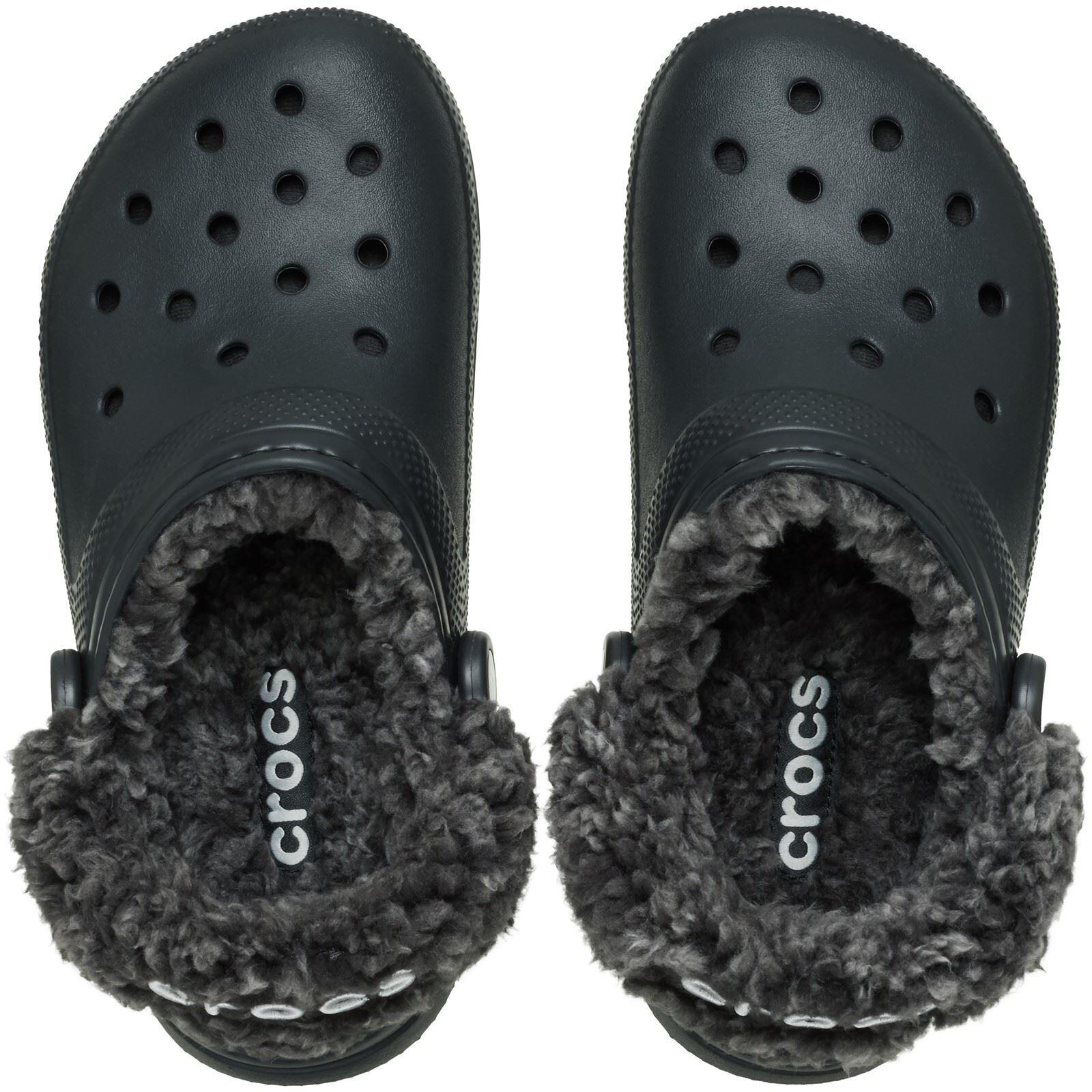 Crocs Classic Fleece Lined Thermoplastic Men's Black Clogs 5/6