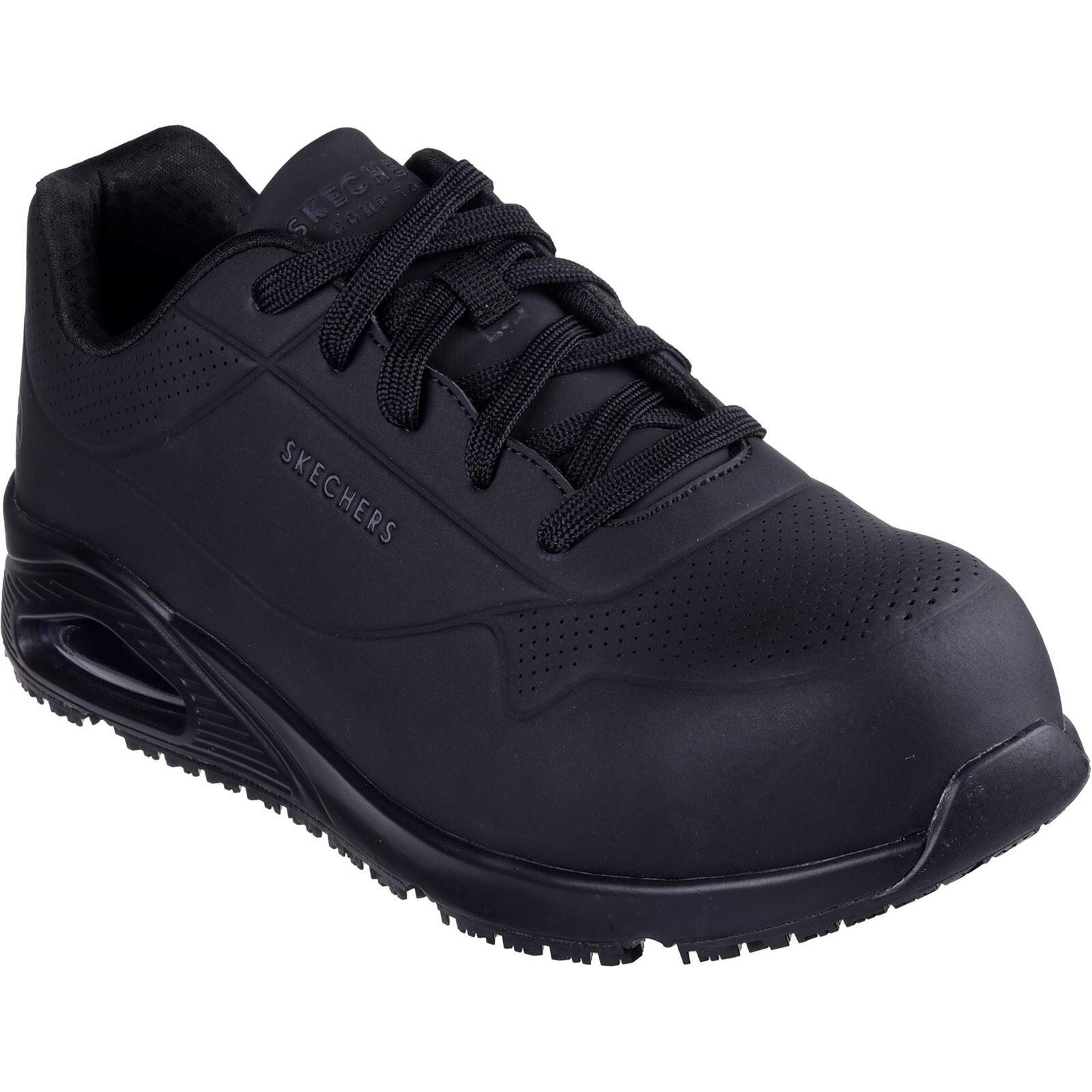 Skechers Workwear Uno SR - Doltin Durabuck Men's Black Safety Trainers 1/4