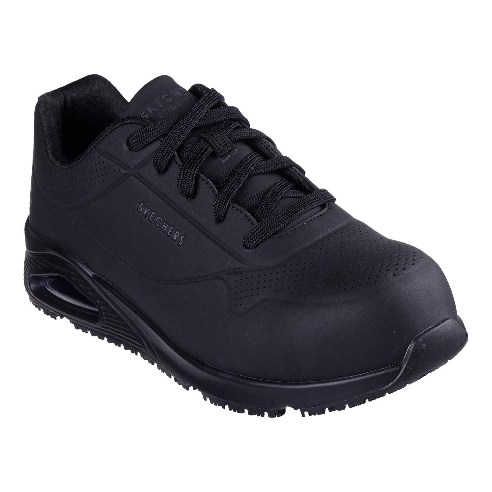Skechers Workwear Uno SR - Doltin Durabuck Men's Black Safety Trainers 3/4