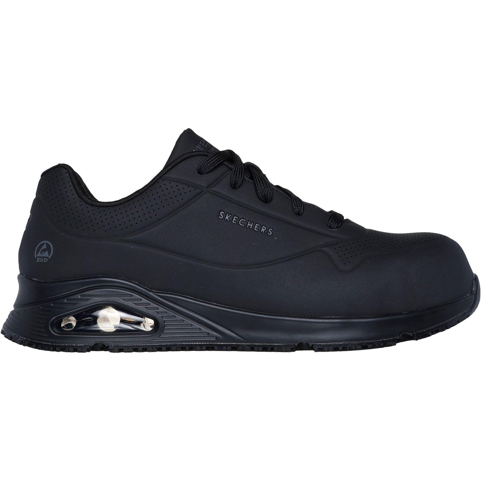 Skechers Workwear Uno SR - Doltin Durabuck Men's Black Safety Trainers 2/4