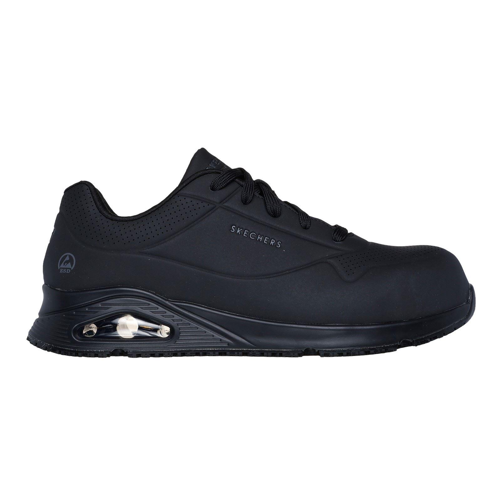 Skechers Workwear Uno SR - Doltin Durabuck Men's Black Safety Trainers 4/4