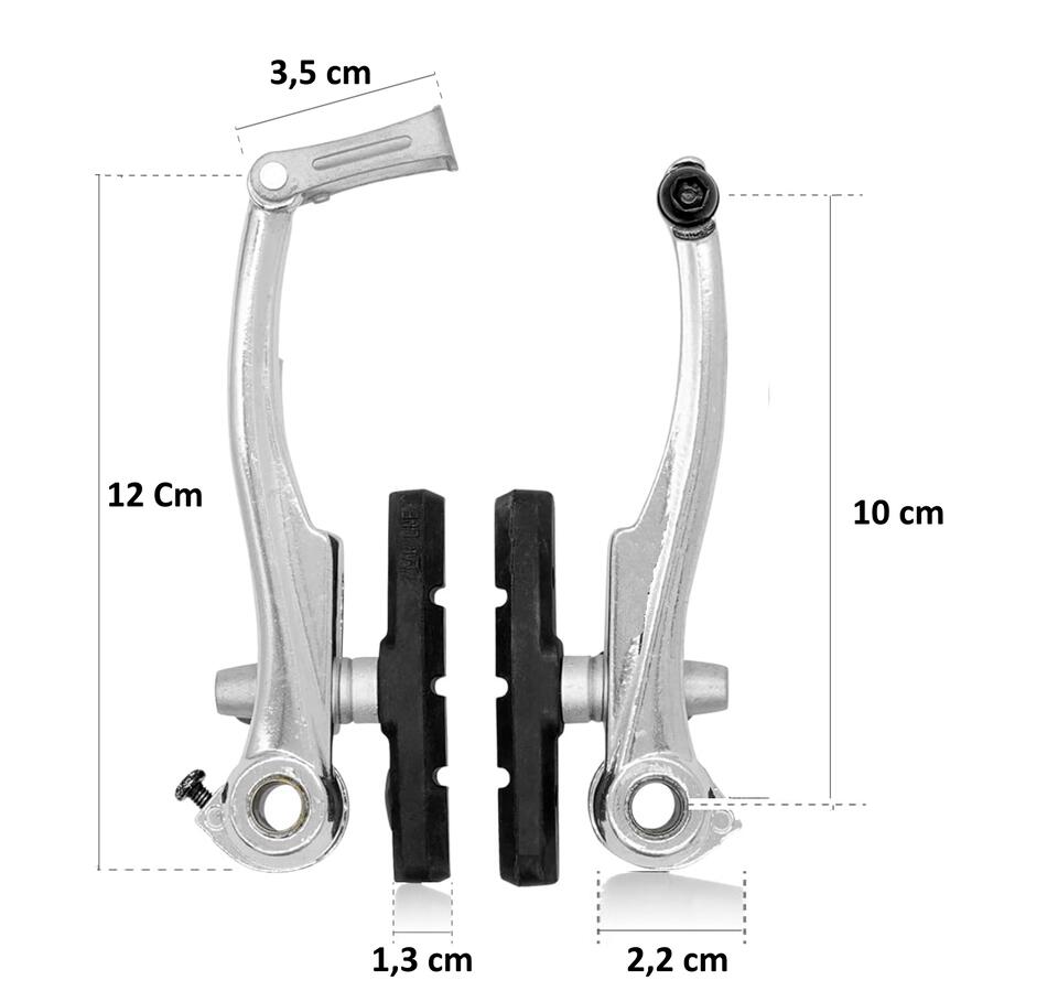 freni v-brake 2 coppie per bici universale set alluminio pinza v + pattini EV 2/6