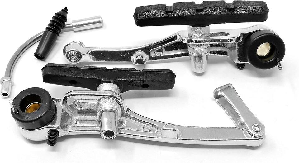 freni v-brake 2 coppie per bici universale set alluminio pinza v + pattini EV 4/6
