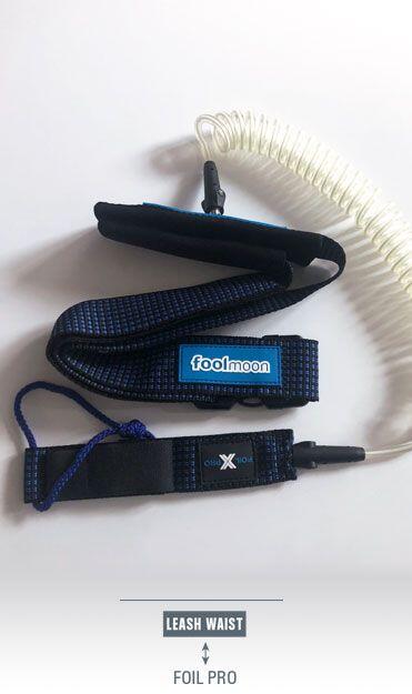 FOOLMOON Fool Moon Wing Waist Leash Belt, 5.5 mm, Black/White