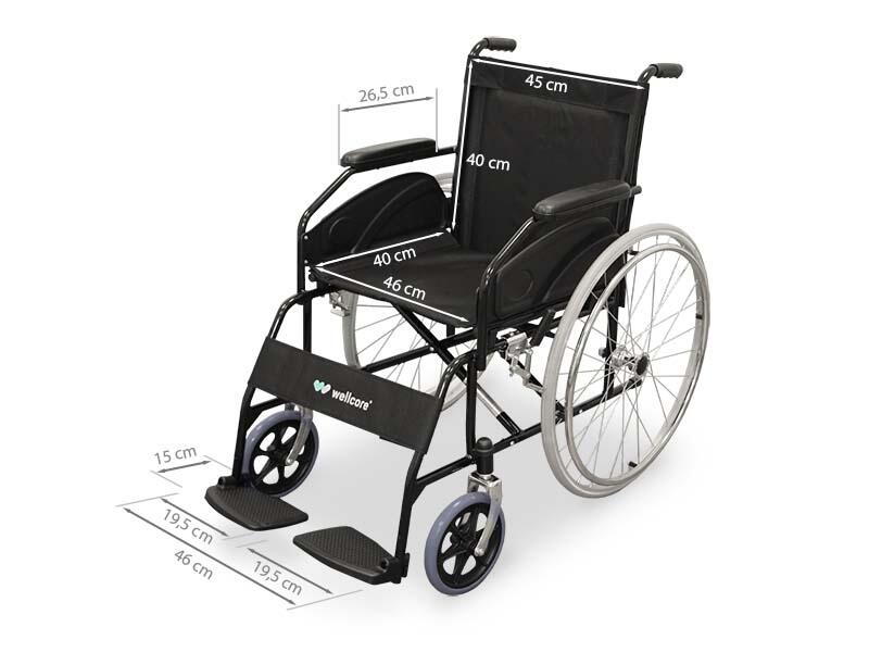 Wellcore cadeira de rodas dobrável de aço 4/5