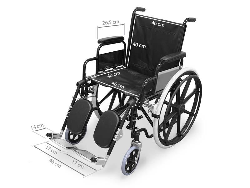 Wellcore cadeira de rodas elevatória em aço com apoio para os pés 3/5