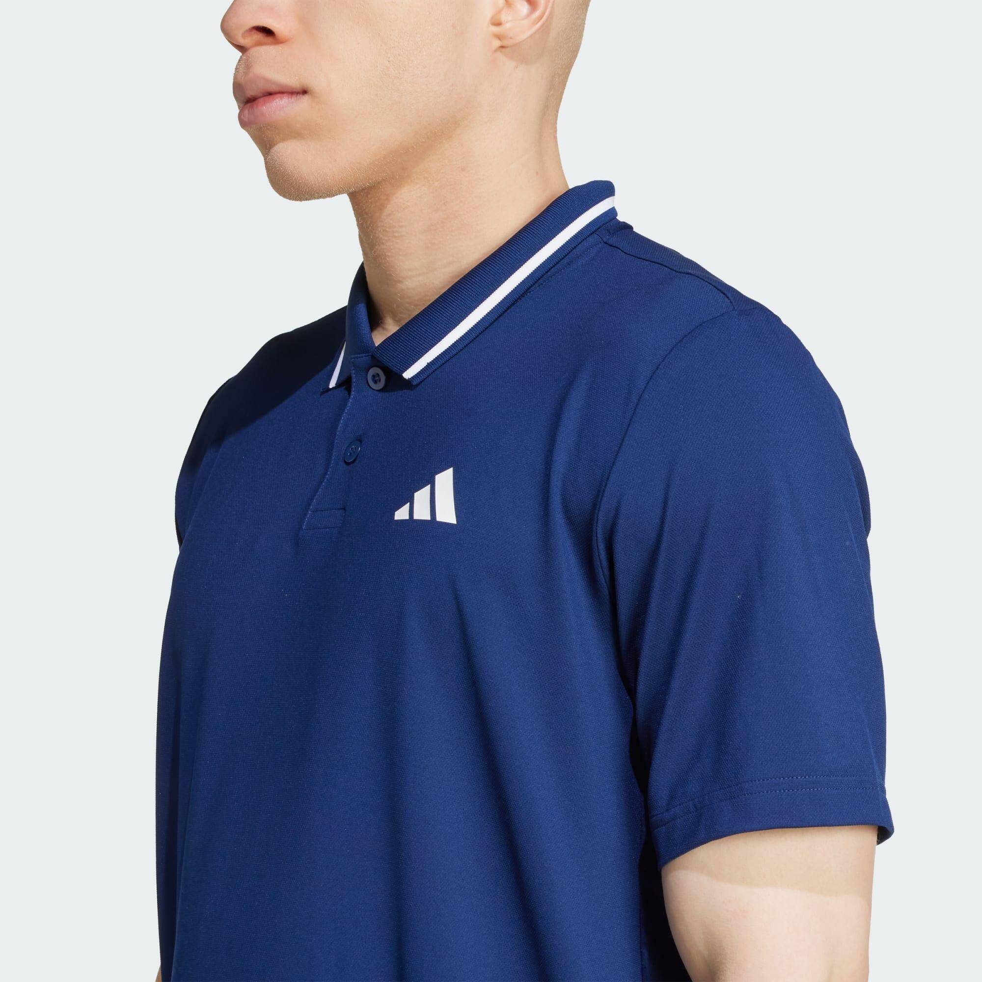 Adidas CLUB PIQUE POLO Men Tennis Polo Shirts Blue -  4
