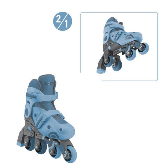 GLOBBER LEARNING SKATES 2in1 blau, Gr. 26-29