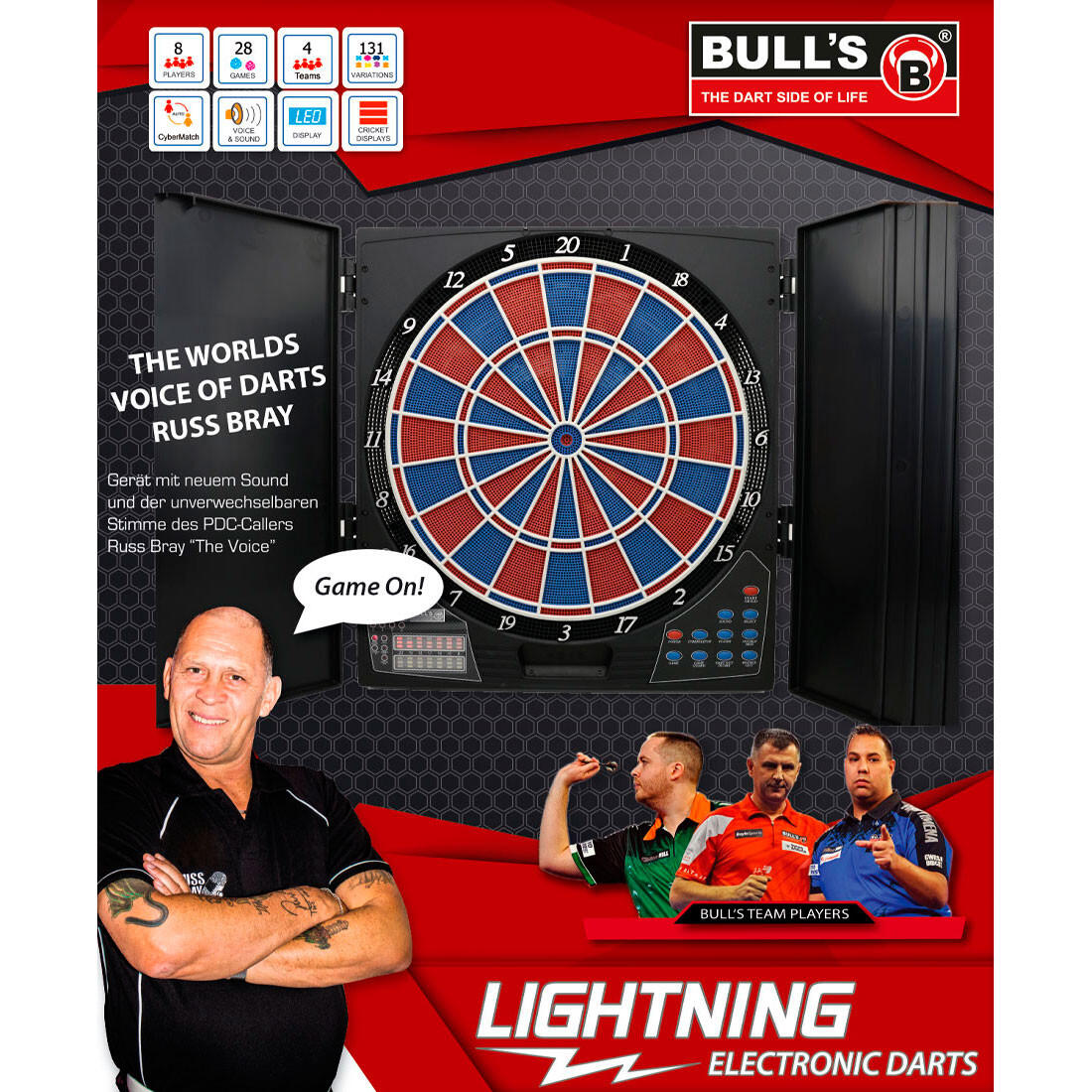 BULL'S Lightning RB Sound Elektronik Dartboard 3/3