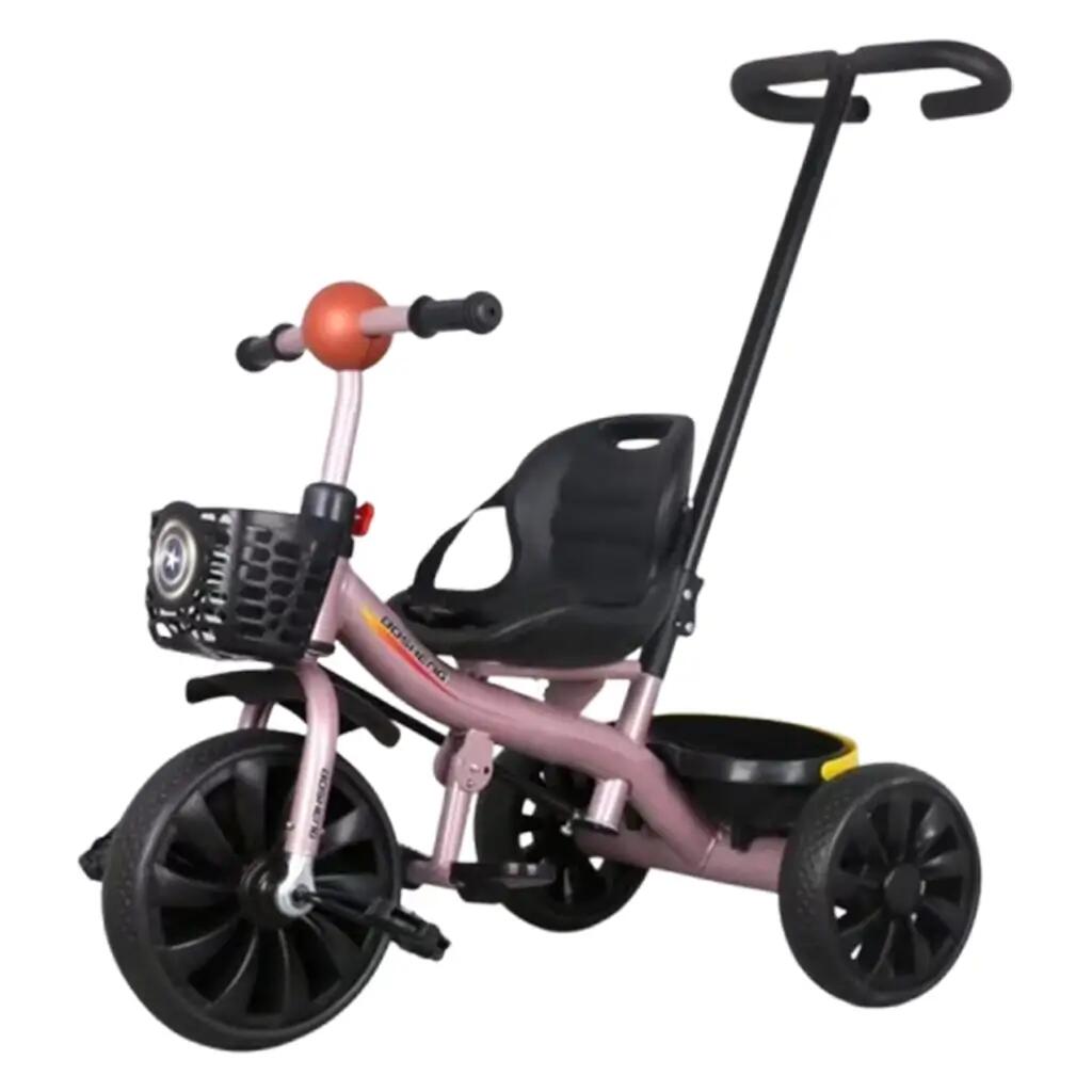 Tricicleta 2 - 5 ani, Roz cu maner parental pentru copii mici, Maner detasabil