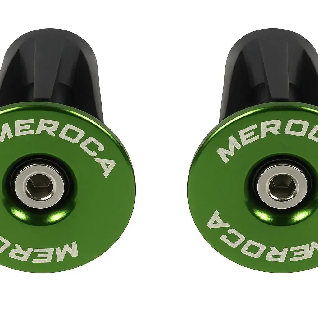 Bike handlebar end caps AL6061 22–24 mm M4 screw green 19 g/pair