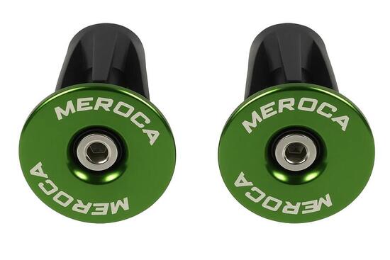 Tappi manubrio bici AL6061 22–24 mm vite M4 verdi 19 g/coppia