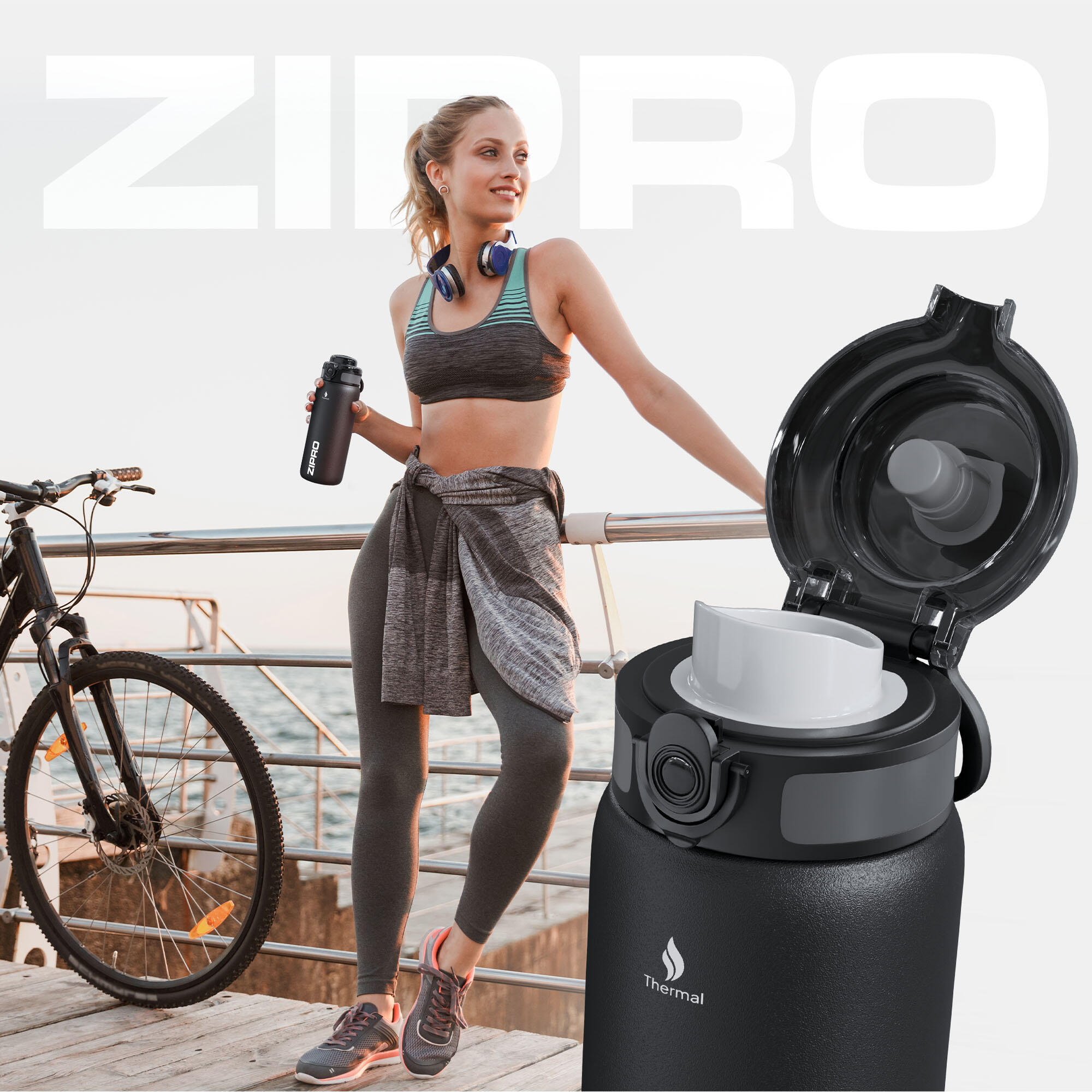 Botella térmica ZIPRO - Acero inoxidable premium, sin BPA 3/7