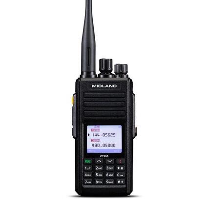 MIDLAND CT990 EBR — Radio VHF/UHF 10 W IP67 3600 mAh 21 h Écran TFT