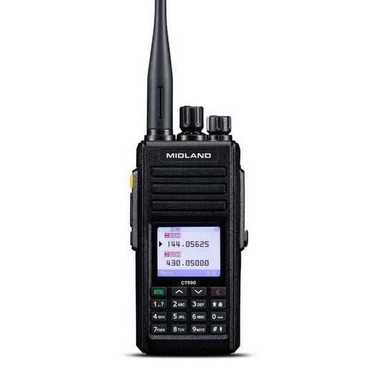 MIDLAND CT990 EBR — Radio VHF/UHF 10 W IP67 3600 mAh 21 h Écran TFT
