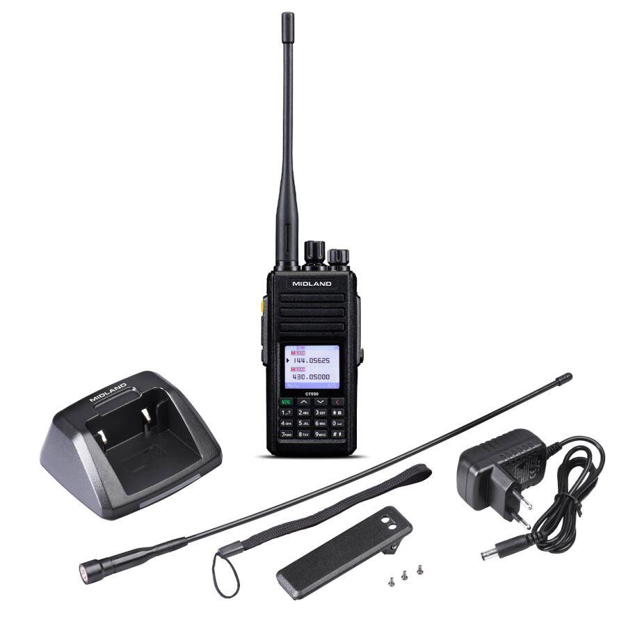 MIDLAND CT990 EBR — Radio VHF/UHF 10 W IP67 3600 mAh 21 h Écran TFT 2/3