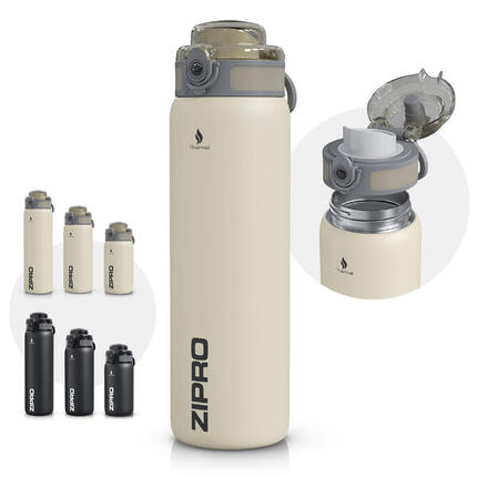 Gourde isotherme ZIPRO - Acier inoxydable premium, sans BPA