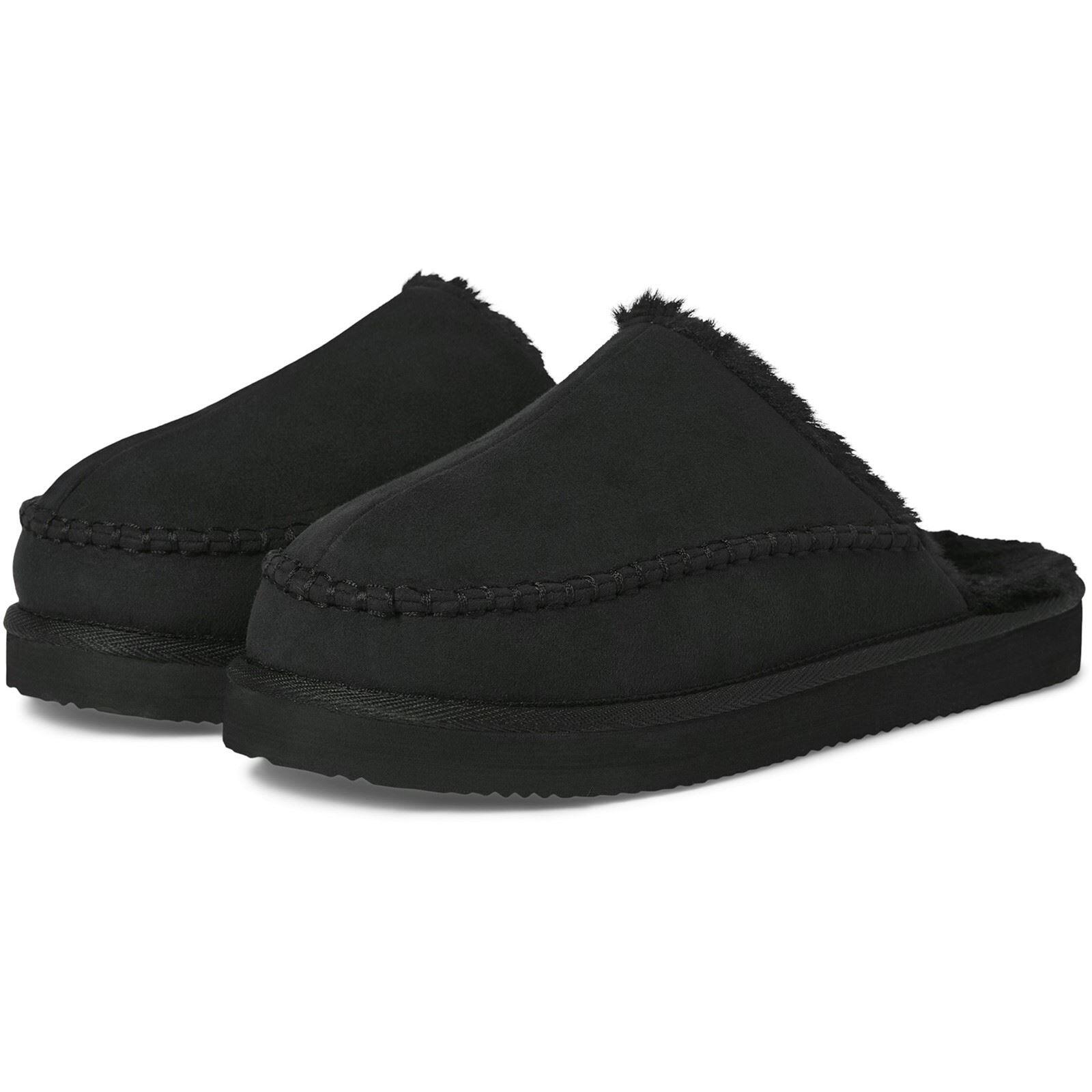 Chaussons Mules Jack & Jones Pour Homme - Microfibre Anthracite - Semelle Caoutchouc - Confort - 3