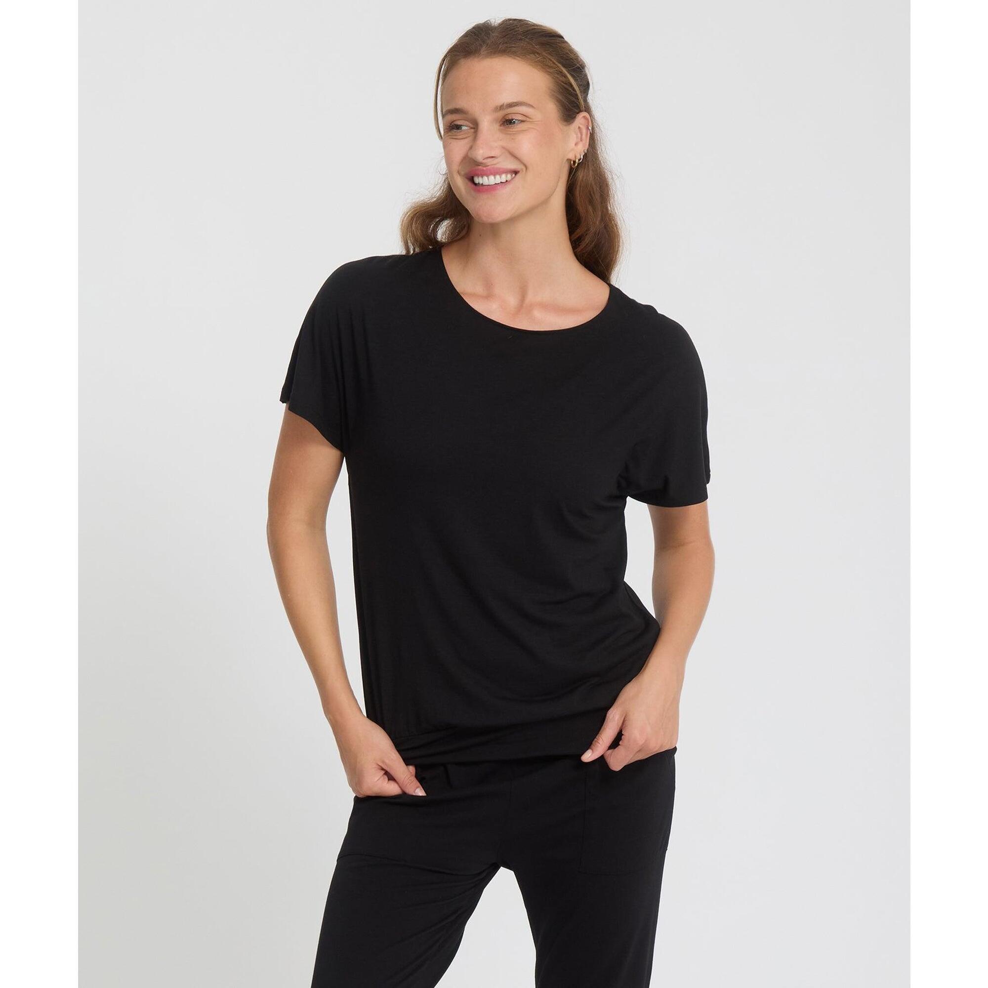 Yoga Searcher - Mede - Tee-shirt En Lyocell - T-shirt Manches Courtes - Noir - 40 M - Decathlon