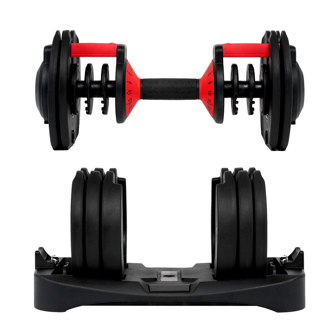 Conjunto de halteres ajustáveis - 2,5 kg a 24 kg - Preto 3/7