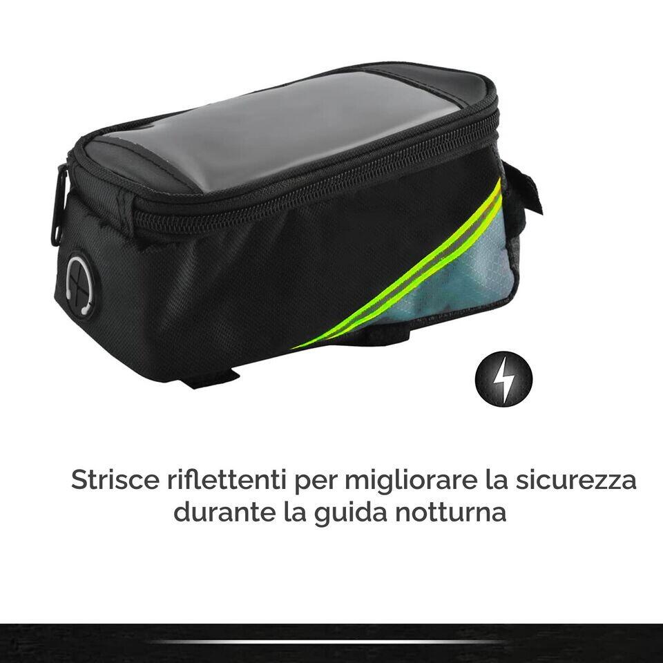 supporto porta cellulare manubrio borsello custodia impermeabile bici EV 4/7