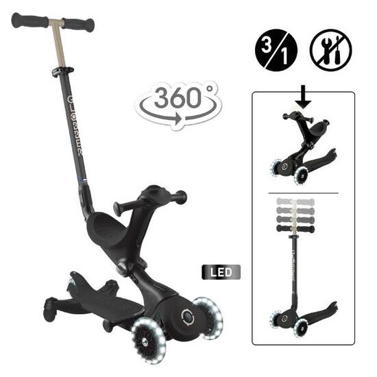 Trottinette évolutive GO-UP DELUXE LIGHTS 360 - Noir