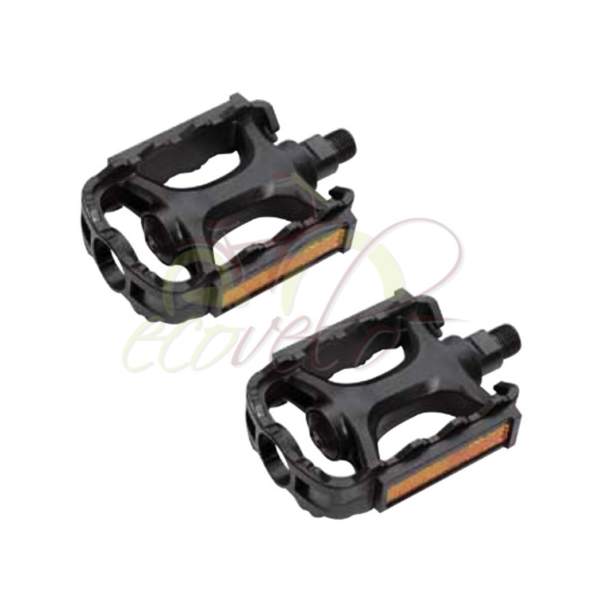 ECOVELO coppia pedali neri per mtb bici rifrangenti antiscivolo EV