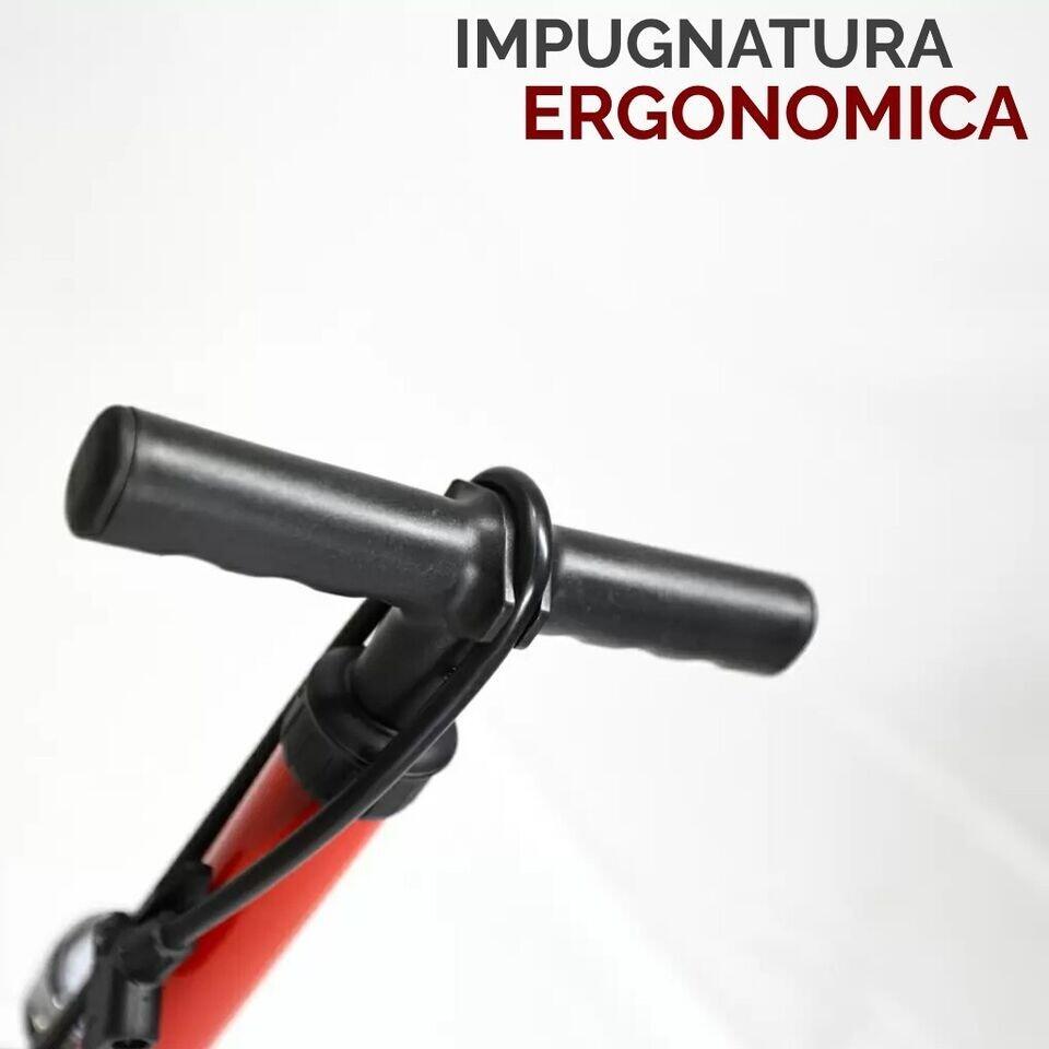 pompa gonfiatore bici compressore con manometro manuale max 160 psi gomme EV 4/5
