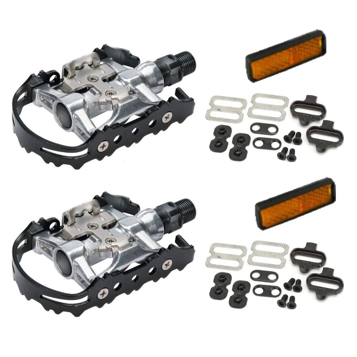 ECOVELO pedali mtb doppia funzione fpd sgancio rapido+tacchette spd bici alluminio  EV