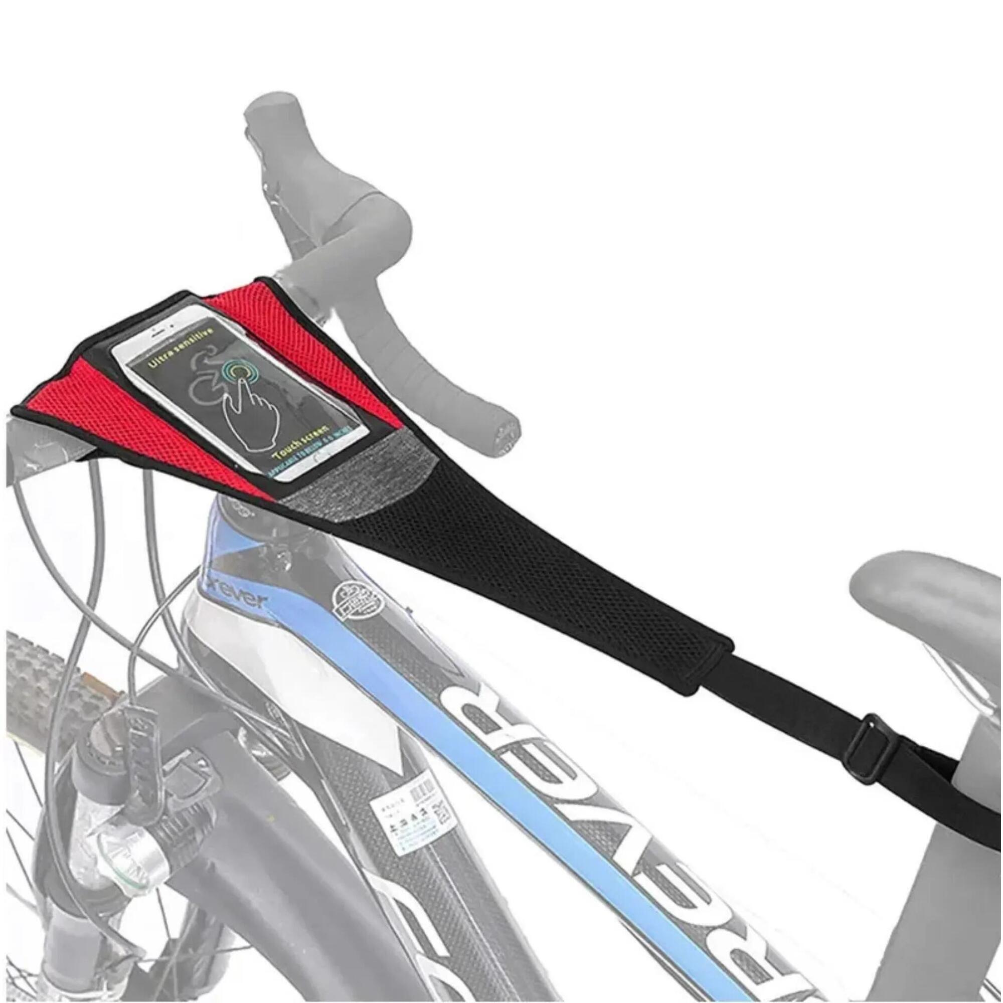 Bikeflow - Toile Anti-transpiration Vélo Avec Housse Téléphone Intégrée – Home Trainer - Support Smartphone - Noir|rouge - No Size - Decathlon
