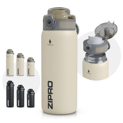 Gourde isotherme ZIPRO - Acier inoxydable premium, sans BPA