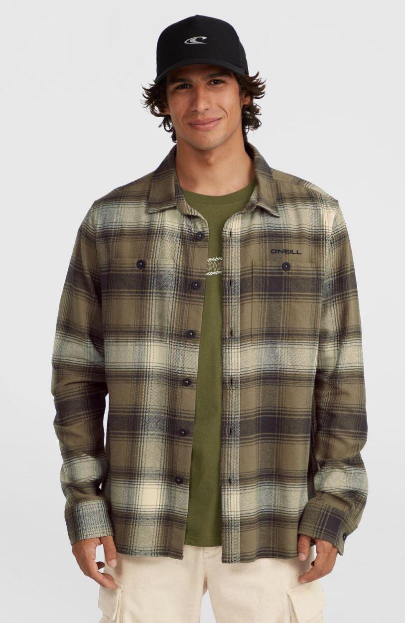 O'NEILL O'neill Chemises O'NEILL FLANNEL CHECK SHIRT  Hommes Brown Check Small 3/7