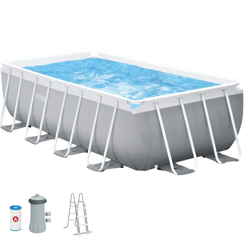 Intex 26790NP - Piscina Prisma Frame, Pompa Filtro e Scaletta, 400x200x122 cm