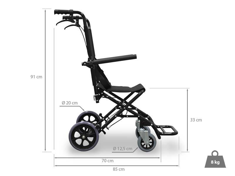 Fauteuil roulant pliant en aluminium de transport Wellcore 3/5
