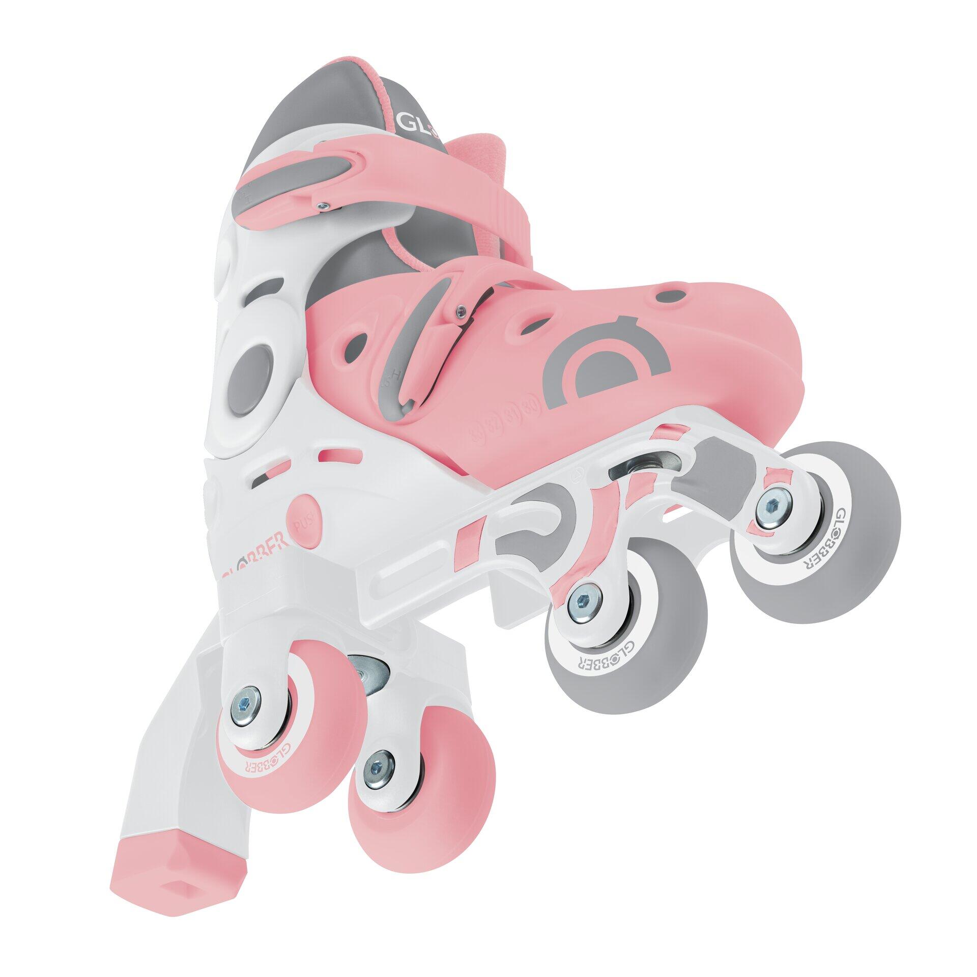 Verstelbare 2-in-1 rolschaatsen maat S-M van 30 tot 33 - Roze 11/14