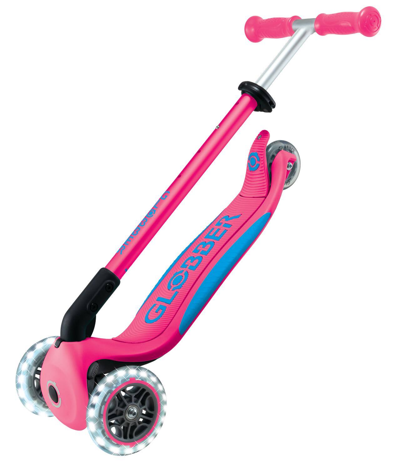 Globber Primo Foldable Plus Lights Fuchsia 4/7