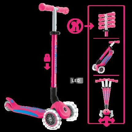 Trottinette ELITE LIGHTS - Rose pastel