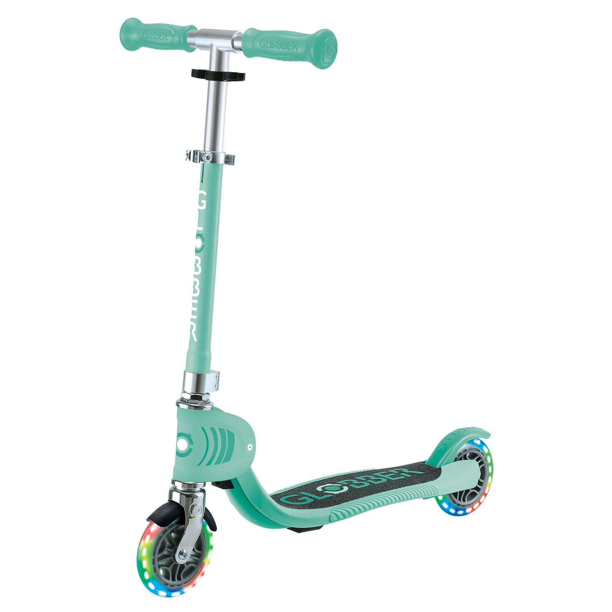 Globber - Trottinette 2 Roues Flow Foldable Junior Lights - Vert Menthe - Trottinette - Vert - Taille Unique - Decathlon