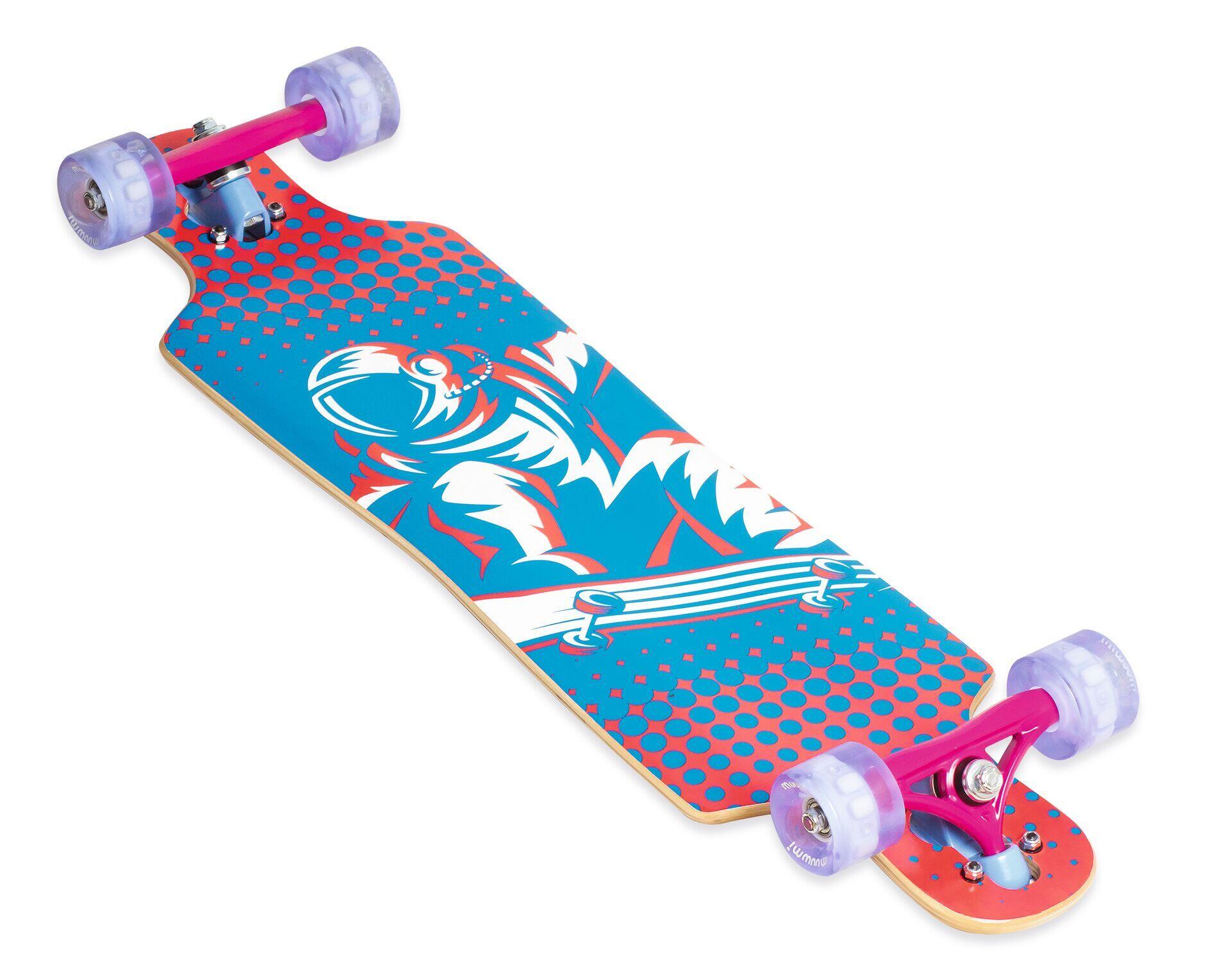 Muuwmi longboard Compact 83 x 22 cm bleu/rose 8/9
