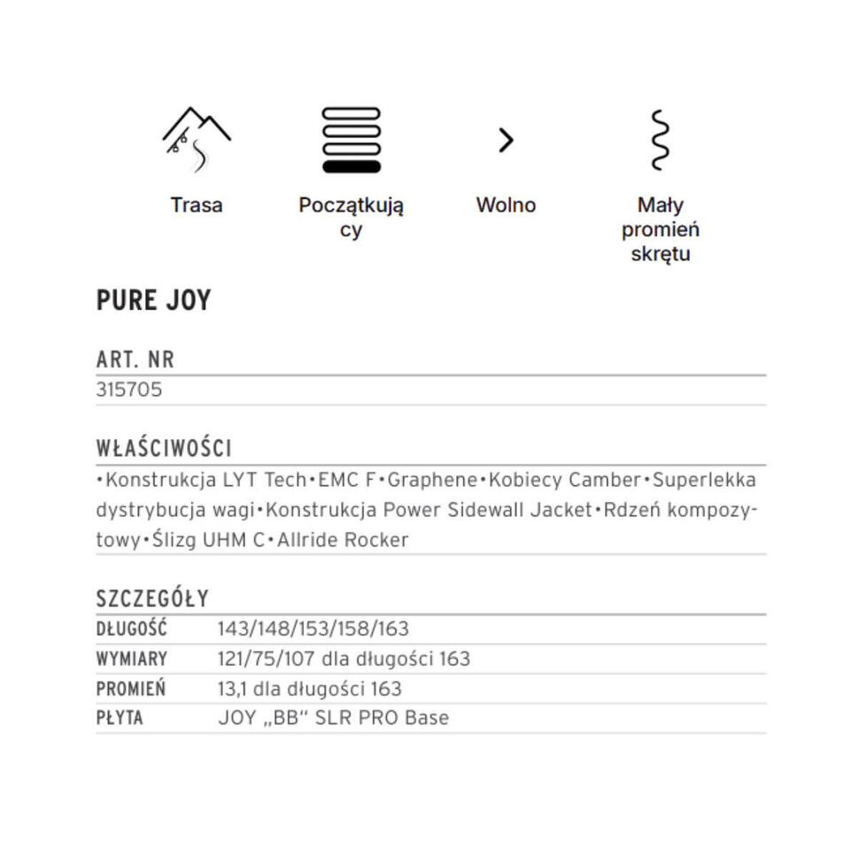 Narty HEAD Pure Joy + wiązania JOY 9 GW SLR 2026 148 cm